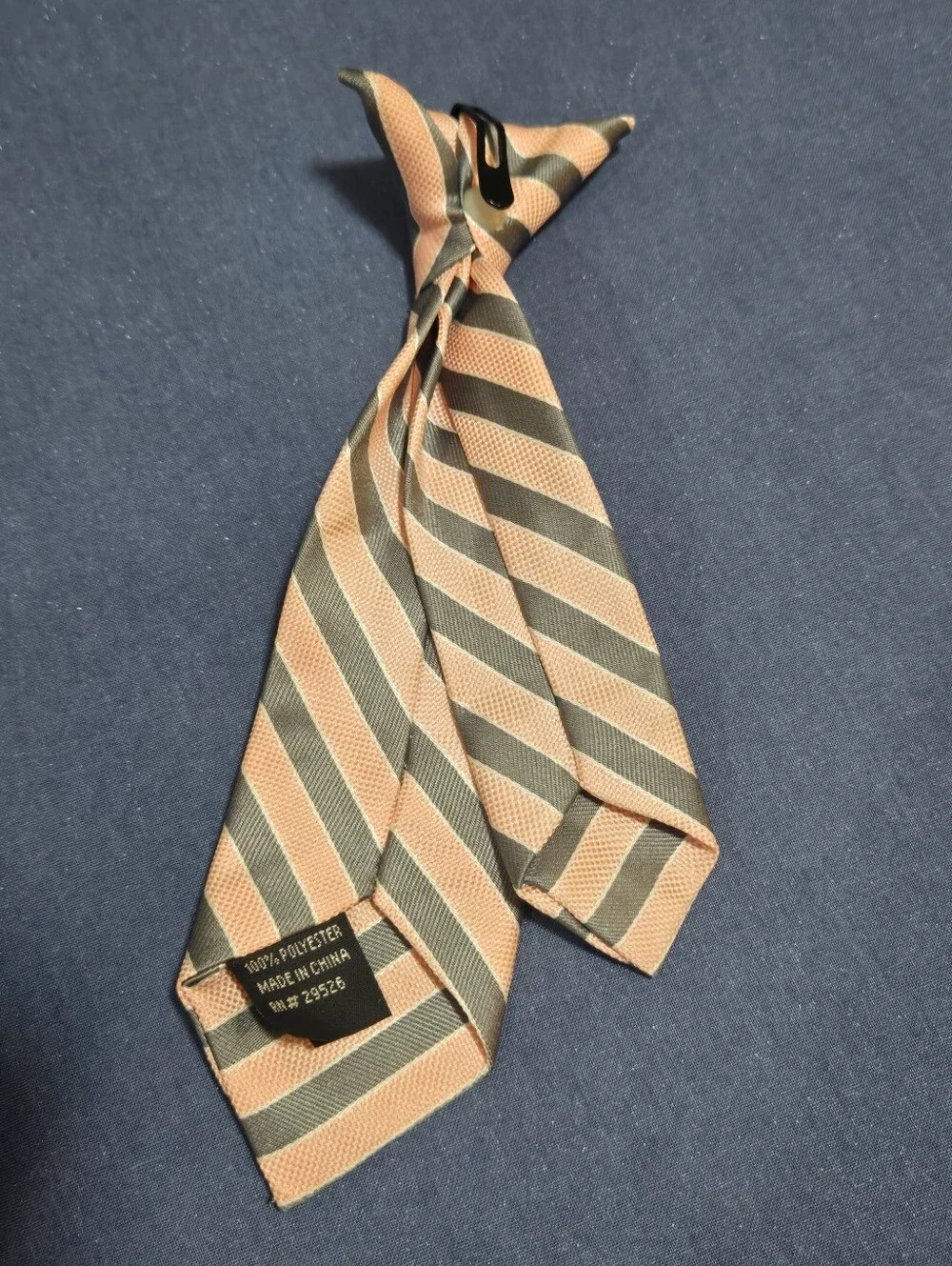 Boys Pink & Gray Striped Clip-On 